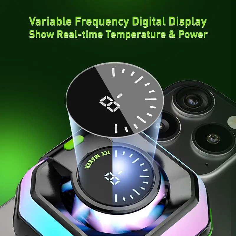 HK-5 Pro Magnetic/Detachable Grip Smartphone Cooler Fun For Gaming, Cell Phone Cooler For Ios/Android Semiconductor Heatsink Cooling Fan