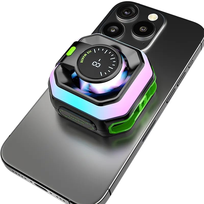 HK-5 Pro Magnetic/Detachable Grip Smartphone Cooler Fun For Gaming, Cell Phone Cooler For Ios/Android Semiconductor Heatsink Cooling Fan