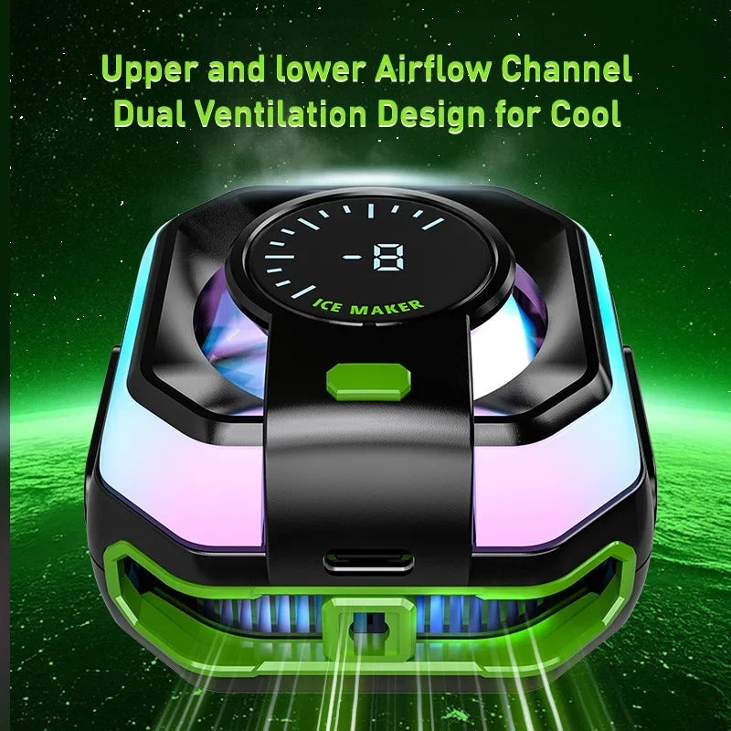 HK-5 Pro Magnetic/Detachable Grip Smartphone Cooler Fun For Gaming, Cell Phone Cooler For Ios/Android Semiconductor Heatsink Cooling Fan